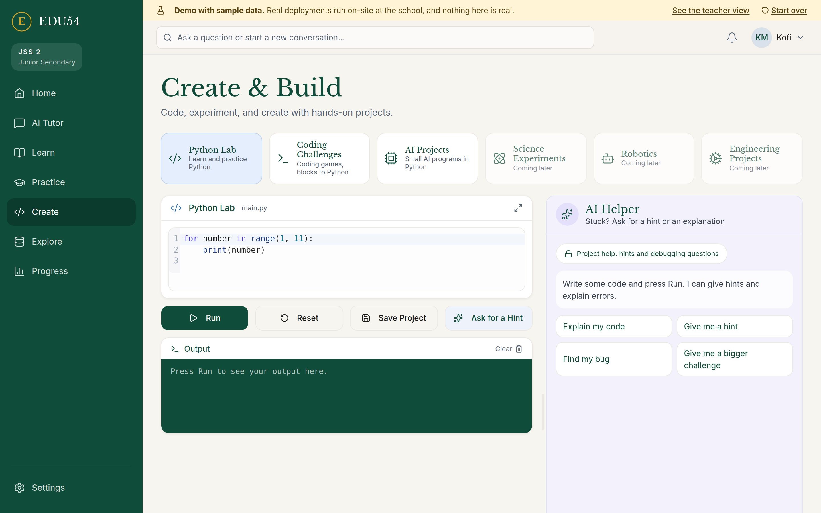 Python code running in the browser in Build